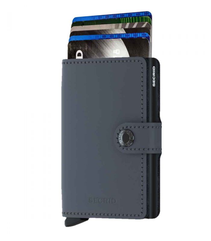 SECRID - Secrid mini wallet leather matte grey-black