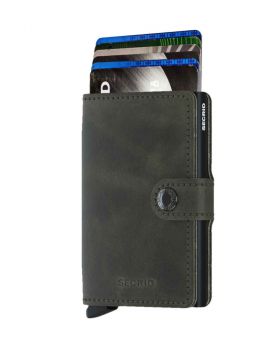 Secrid mini wallet leather vintage olive black