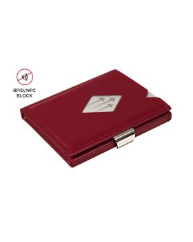 Exentri slim wallet leather Solid red with RFID block