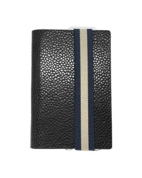 RFID slim wallet leather-strap classy black blue