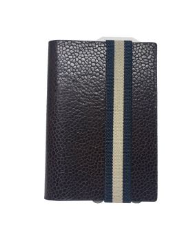 RFID slim wallet leather-strap classy brown blue