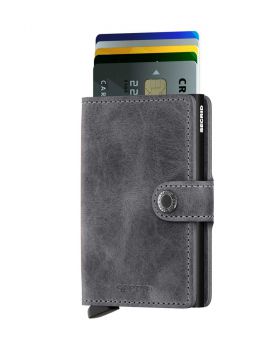 Secrid mini wallet leather vintage grey black