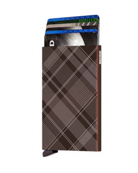 Secrid card protector aluminium tartan brown laser