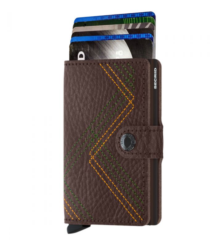 SECRID - Secrid mini wallet leather stitch linea espresso