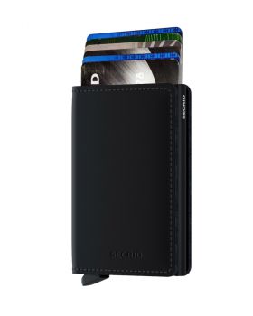 Secrid slim wallet leather matte black-black