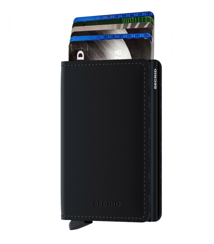 SECRID - Secrid slim wallet leather matte black-black