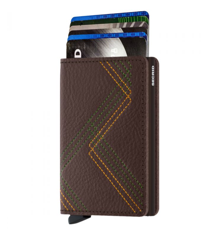 SECRID - Secrid slim wallet leather stitch linea espresso
