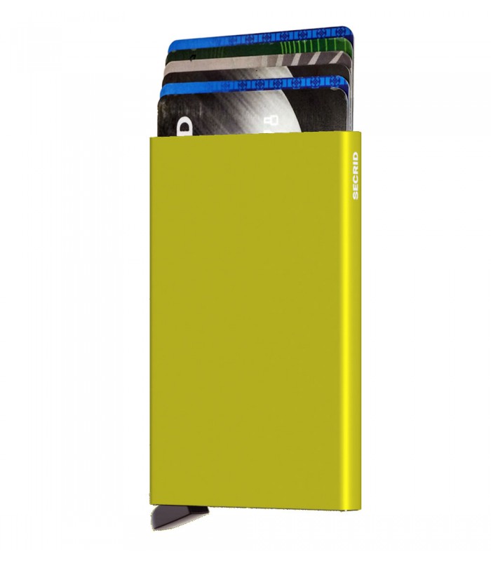 Secrid card protector aluminium in color lime