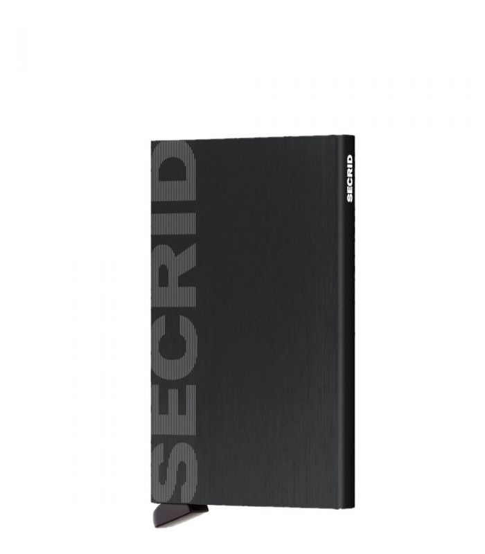 SECRID Secrid card protector aluminium in color brushed black lasered Secrid logo