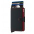 Secrid mini wallet leather matte dark black red