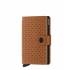 Secrid mini wallet leather perforated cognac