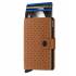 Secrid mini wallet leather perforated cognac