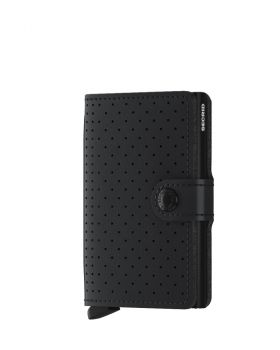 Secrid mini wallet leather perforated black