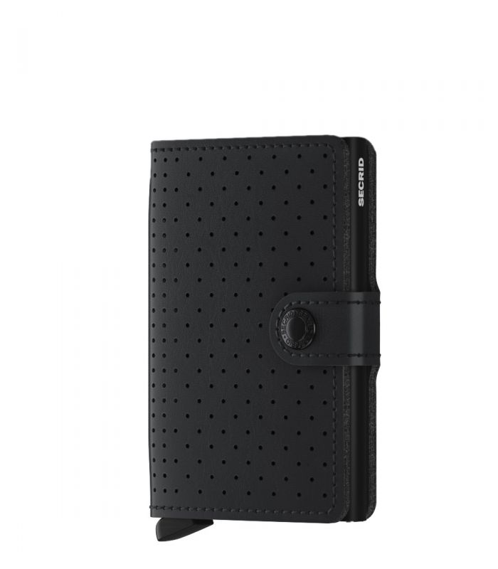 Secrid mini wallet leather perforated black