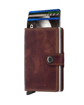 Secrid mini wallet leather vintage brown
